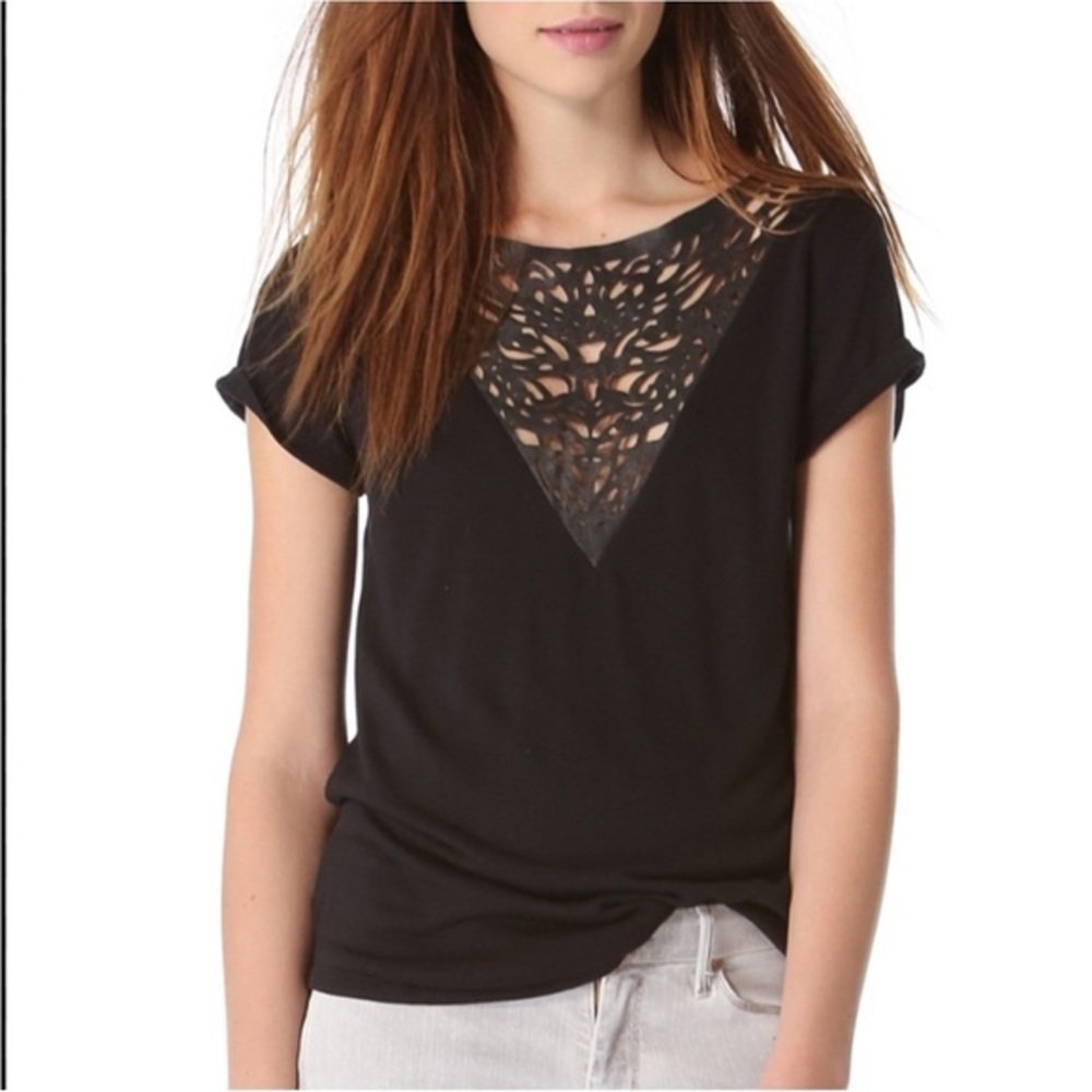 [Townsen] Lamb Leather Cutout Double-V Soft Model Top